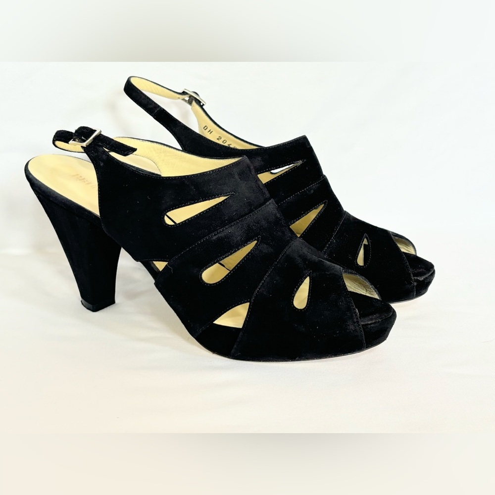 Bruno Magli Black Suede Cutout Heels size 6 H1060